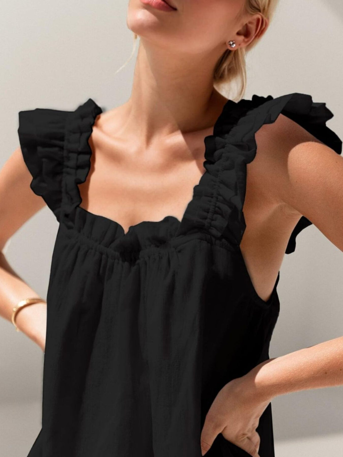 Ruffle Trim Top Shorts Set (4)