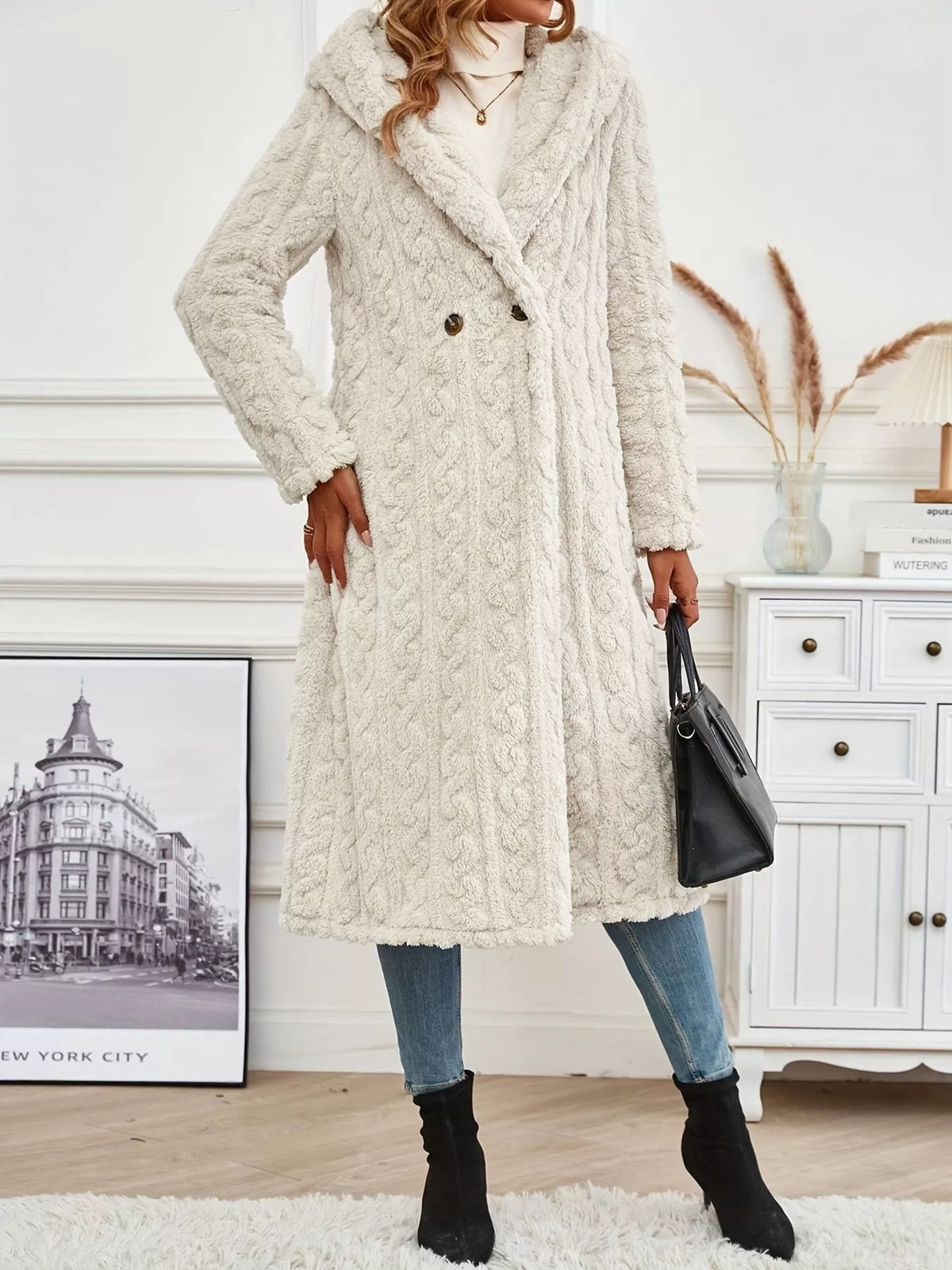 Cozy Hooded Button Up Longline Outerwear (3)