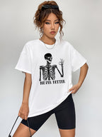 Round Neck Short Sleeve Never Better Graphic T-shirt (3)