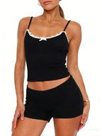 Contrast Trim Cami Shorts Set (12)