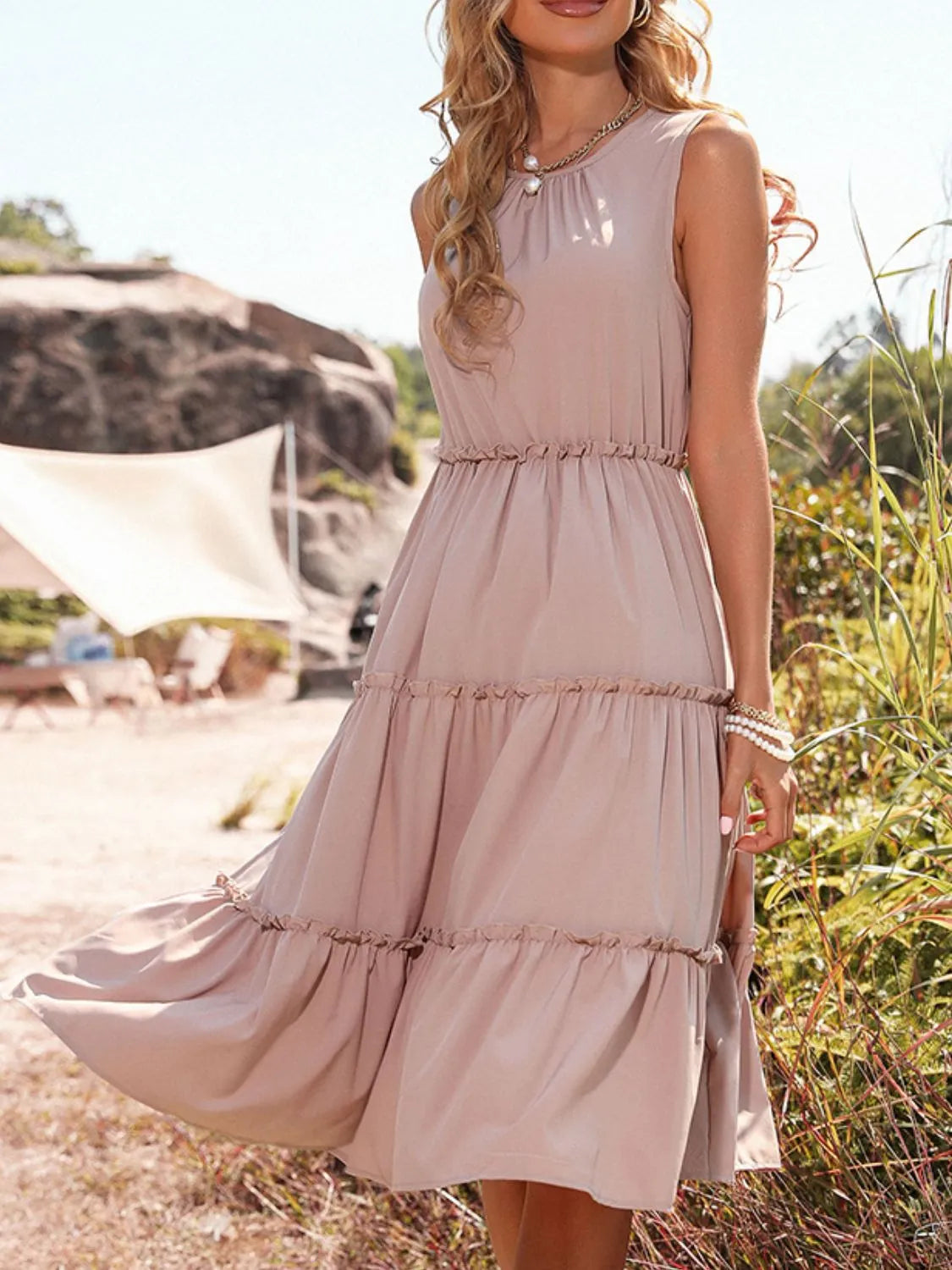 Frill Tiered Midi Dress (10)