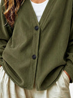 Casual Corduroy Button-up Cardigan (18)