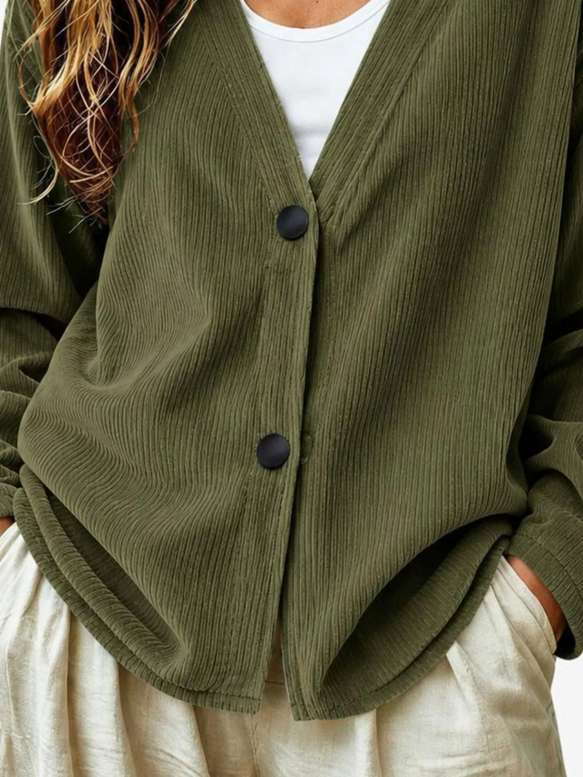 Casual Corduroy Button-up Cardigan (18)