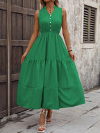 Notched Sleeveless Maxi Tank Dress (9)