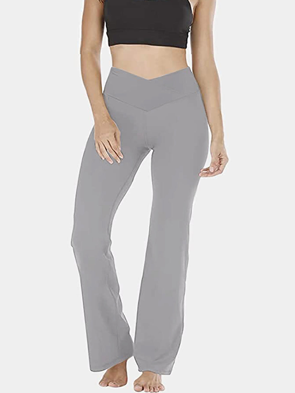 V-waist Bootcut Long Pants (2)