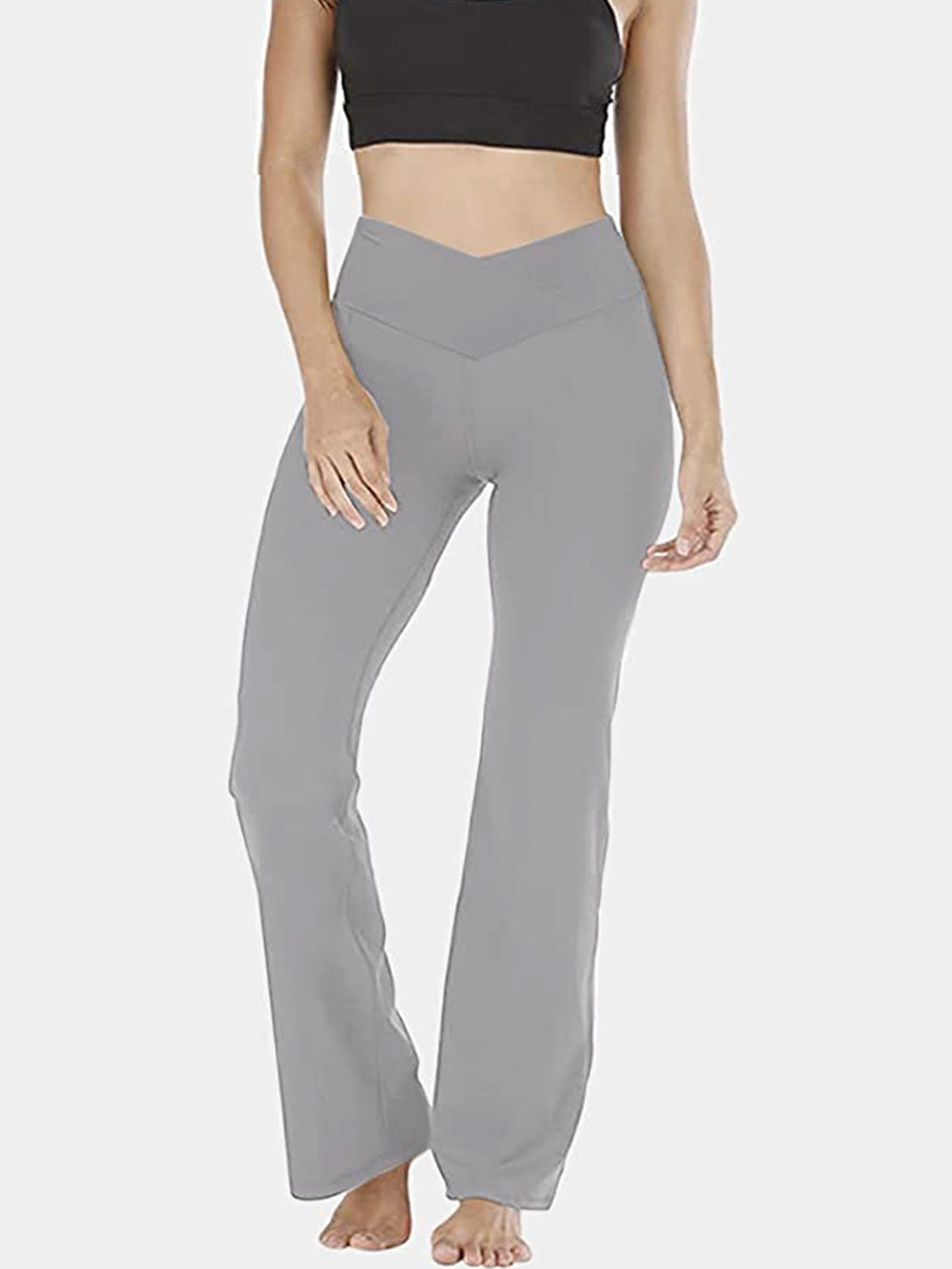 V-waist Bootcut Long Pants (2)