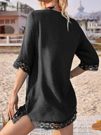 Lace Trim V-neck Cover-up (5)