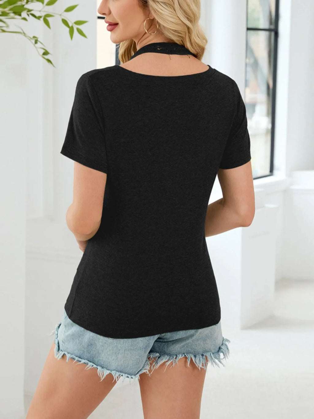 Lace Detail Short Sleeve T-shirt (14)