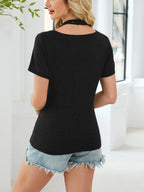 Lace Detail Short Sleeve T-shirt (14)