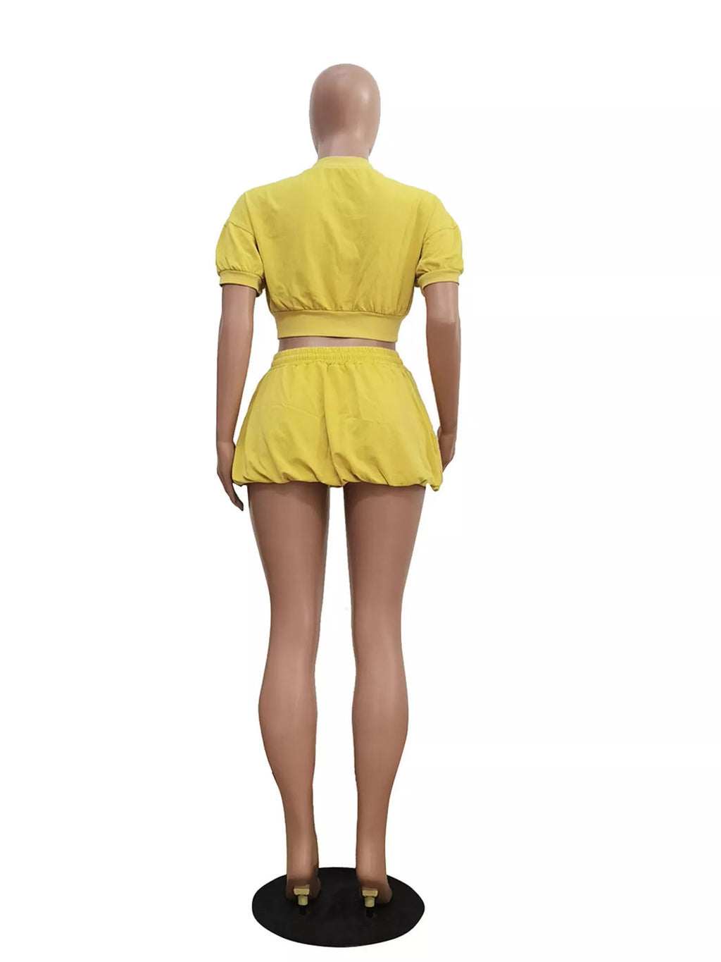 Zip Up Crop Top Shorts Set (12)