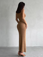 Knitted Turtleneck Sleeveless Midi Dress Elegant French photo 19