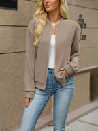 Zip-up Dropped Shoulder Top (18)