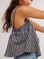 Smocked Gingham Tie-front Cami (7)