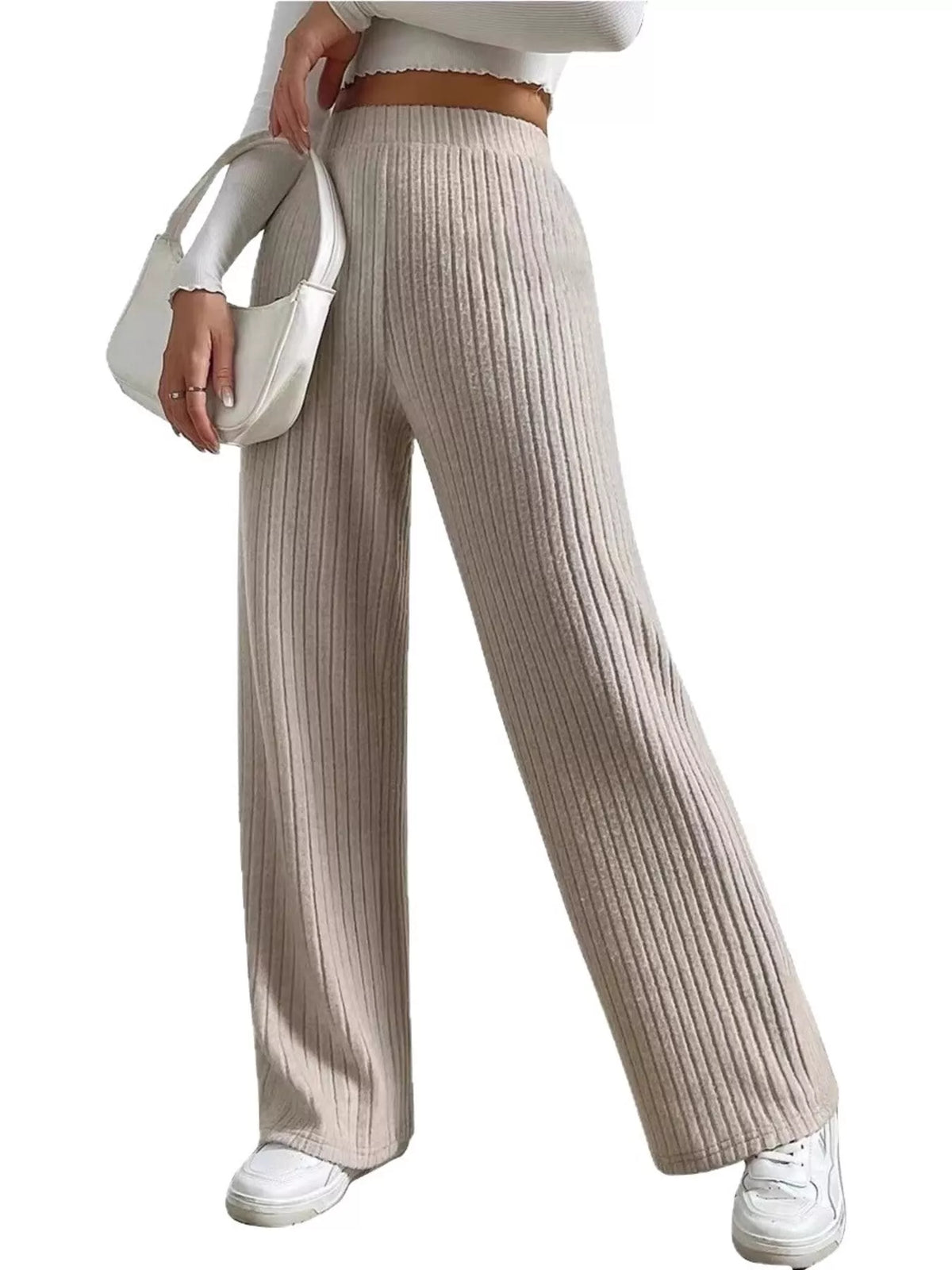 Ribbed Knit Wide-leg Sweater Pants (2)