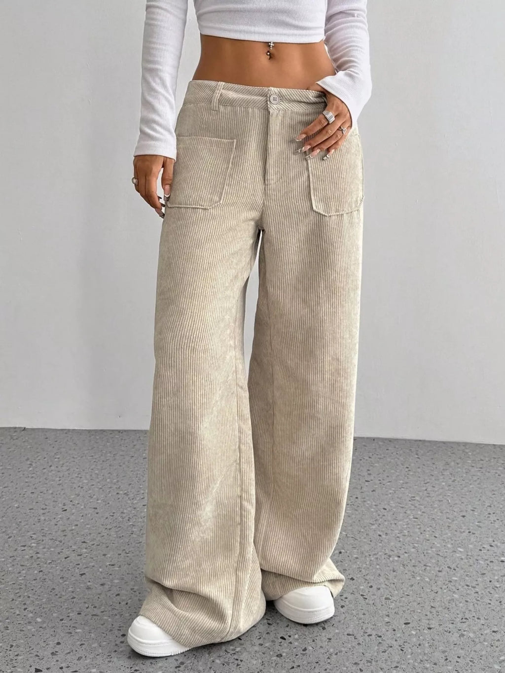 Wide Leg Corduroy Pants (3)