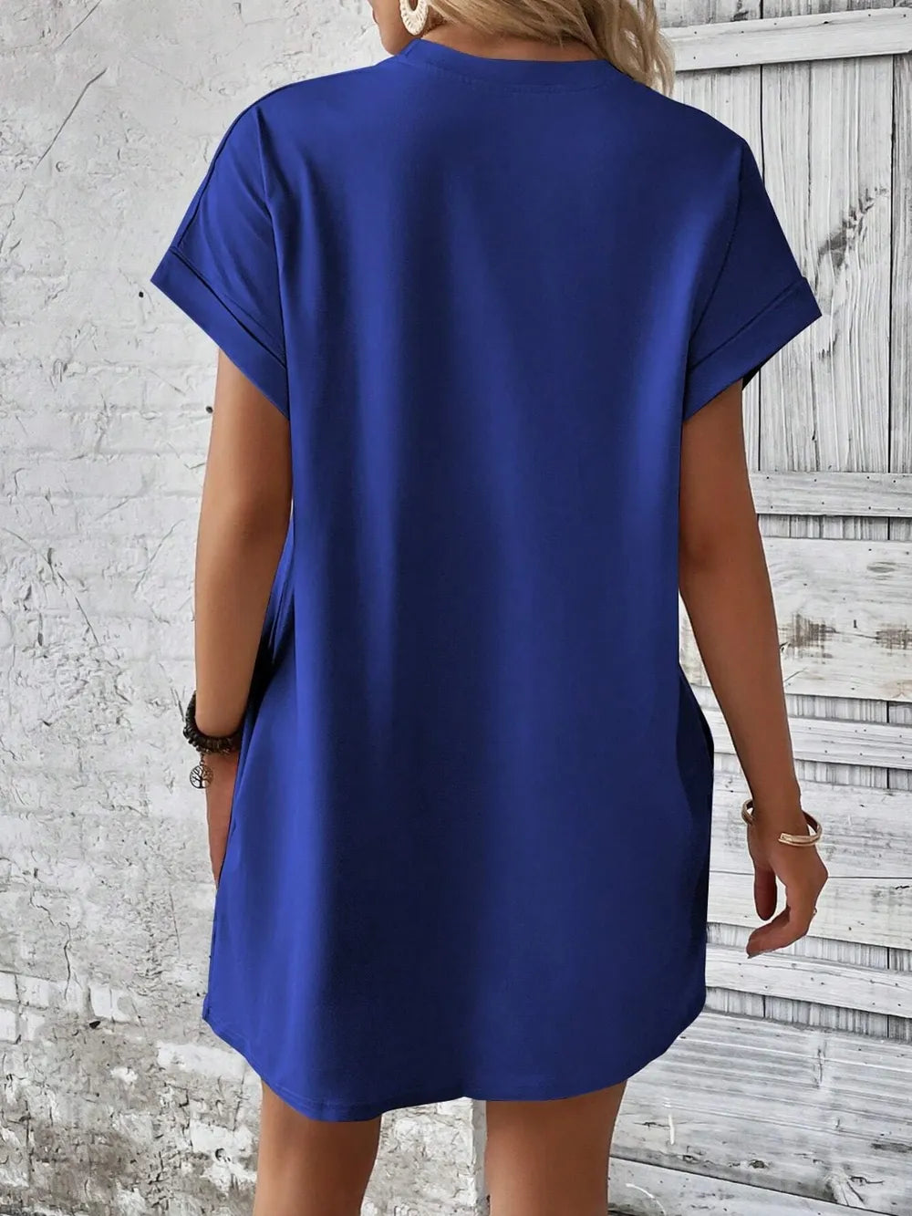Round Neck Short Sleeve Mini Dress (20)