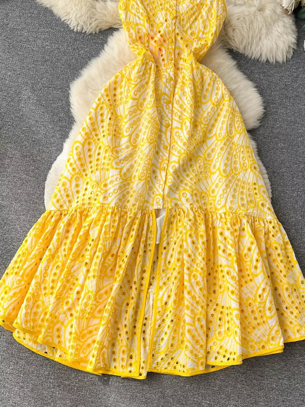 Eyelet Embroidered Tiered Cami Dress (4)