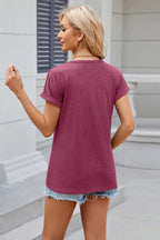 Round Neck Rolled Short Sleeve T-shirt (28)