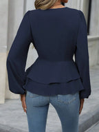 Surplice Balloon Sleeve Blouse (26)