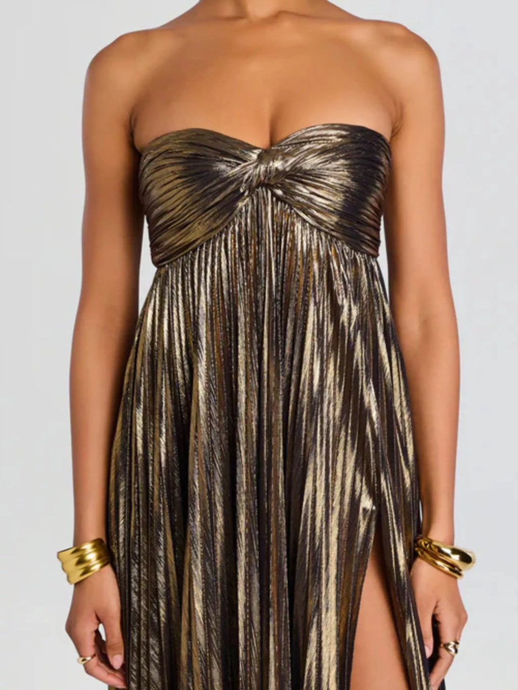Split Sweetheart Neck Tube Maxi Dress (2)