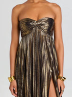 Split Sweetheart Neck Tube Maxi Dress (2)