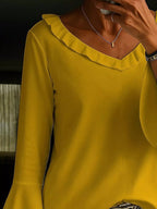 Ruffle V-neck Bell Sleeve Blouse (6)