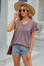 V-neck Short Sleeve T-shirt (33)