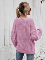 V-neck Dropped Shoulder Sweater (9)