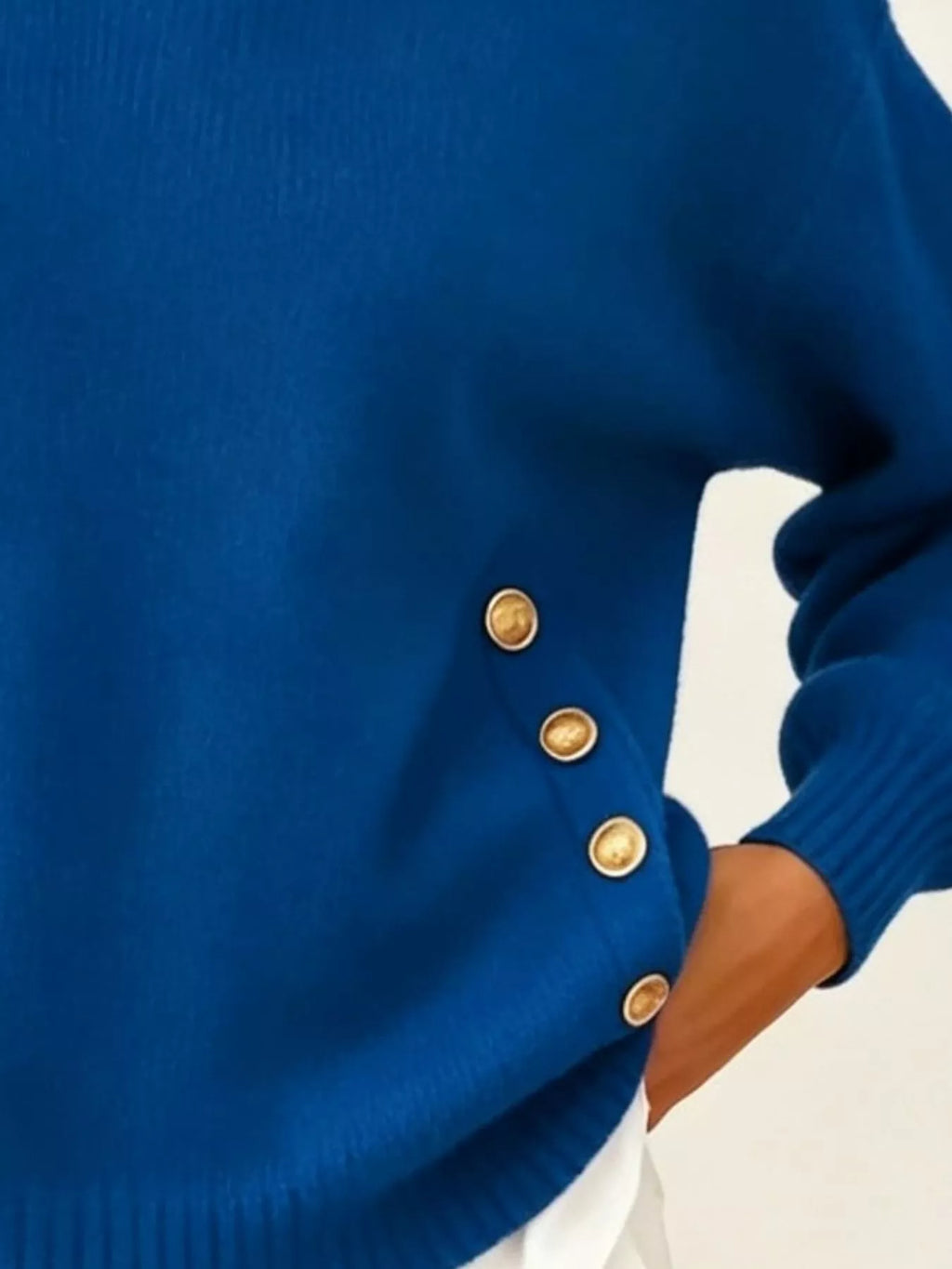 Chic Collared Decor-button Sweater (9)