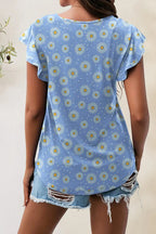 Printed Round Neck Short Sleeve T-shirt (3)