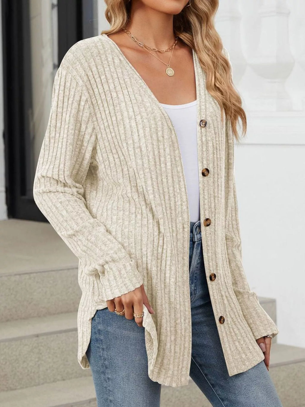 Ribbed Button-up Cardigan (25)