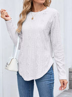 Openwork Textured Long Sleeve Top (17)