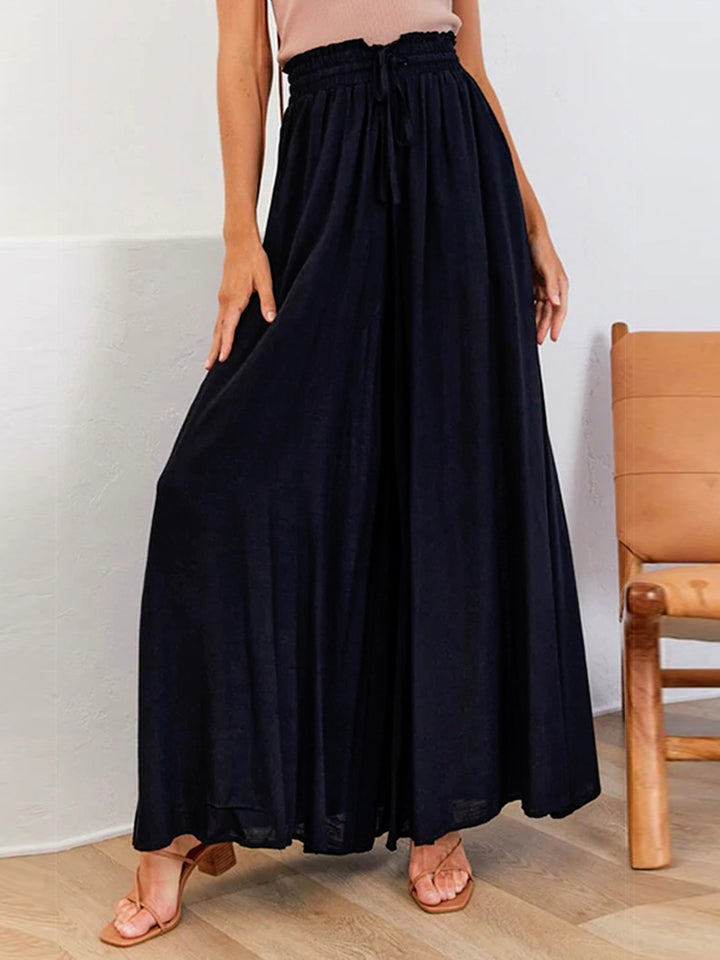 Drawstring Waist Wide Leg Pants (5)