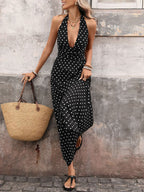 Polka Dot Halter Neck Maxi Dress (2)
