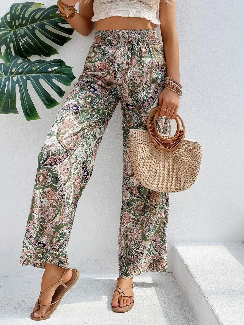 Printed Wide Leg Pants (29)