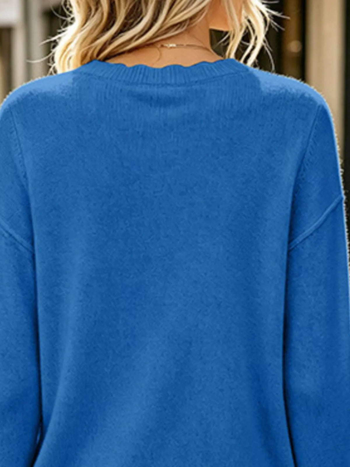 Full Size Scalloped Trim Crew Neck Sweater Plus (6)