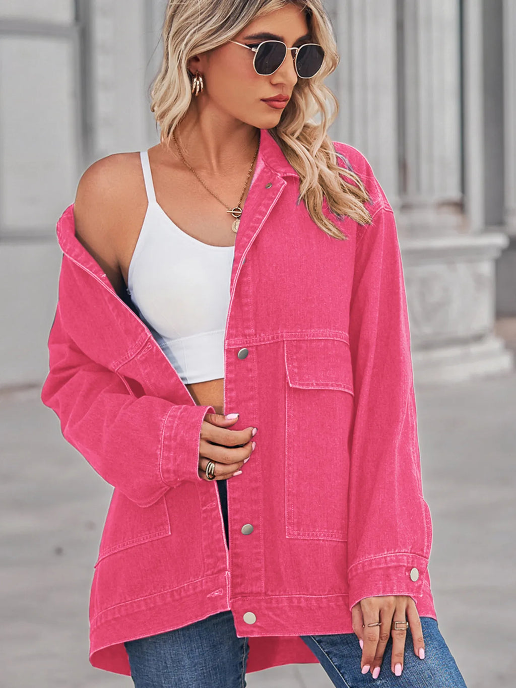Button Up Long Sleeve Denim Jacket (3)