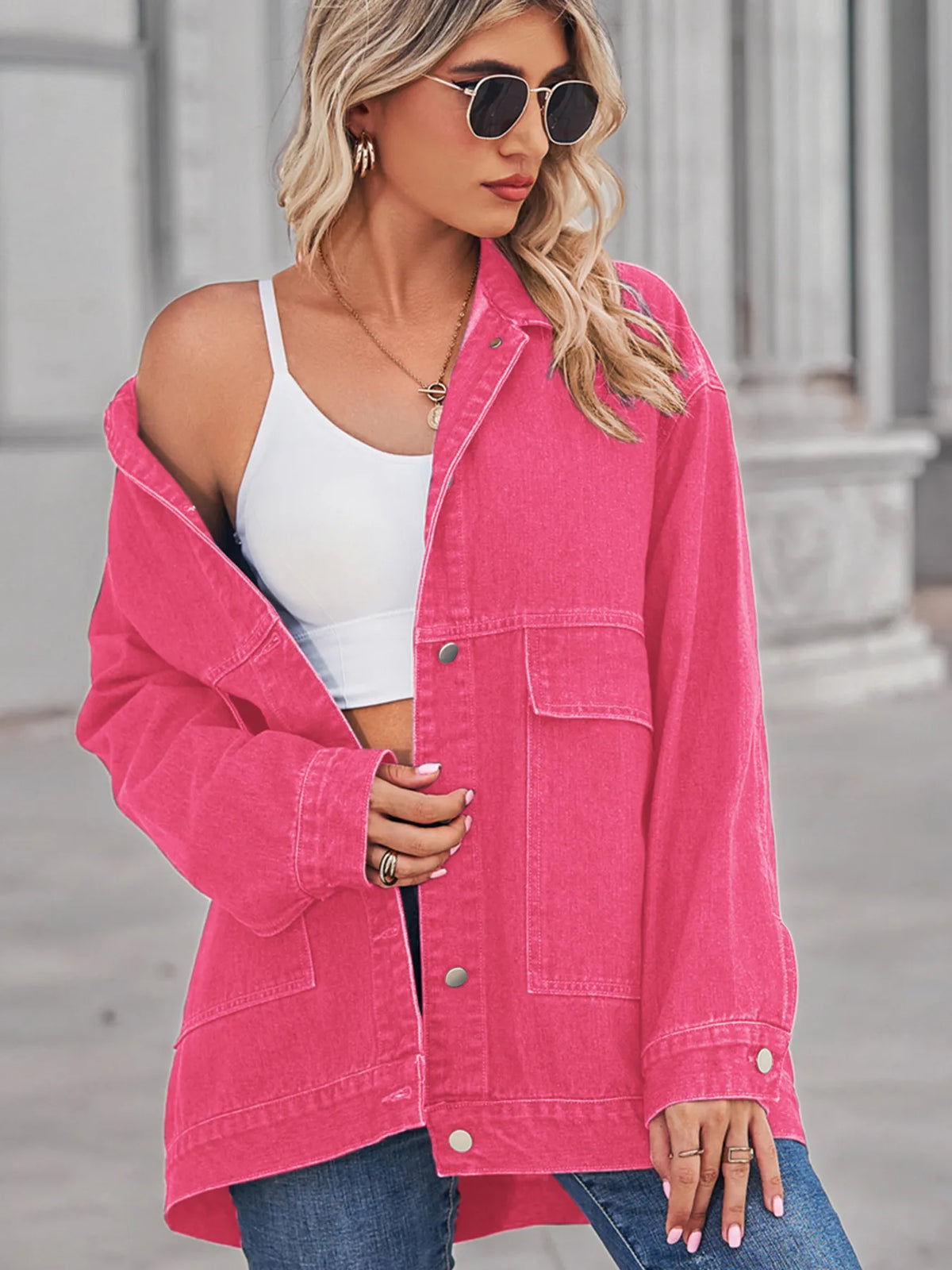 Button Up Long Sleeve Denim Jacket (3)