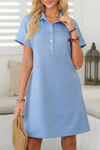 Button Front Short Sleeve Mini Dress (10)