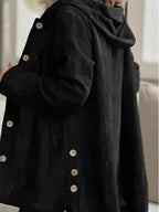 Full Size Corduroy Button Up Hooded Jacket Plus (16)