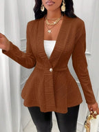 One Button Textured Peplum Cardigan (20)