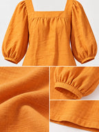Square Neck Puff Sleeve Mini Dress (4)