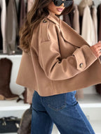 Double-breasted Cropped Outerwear (3)