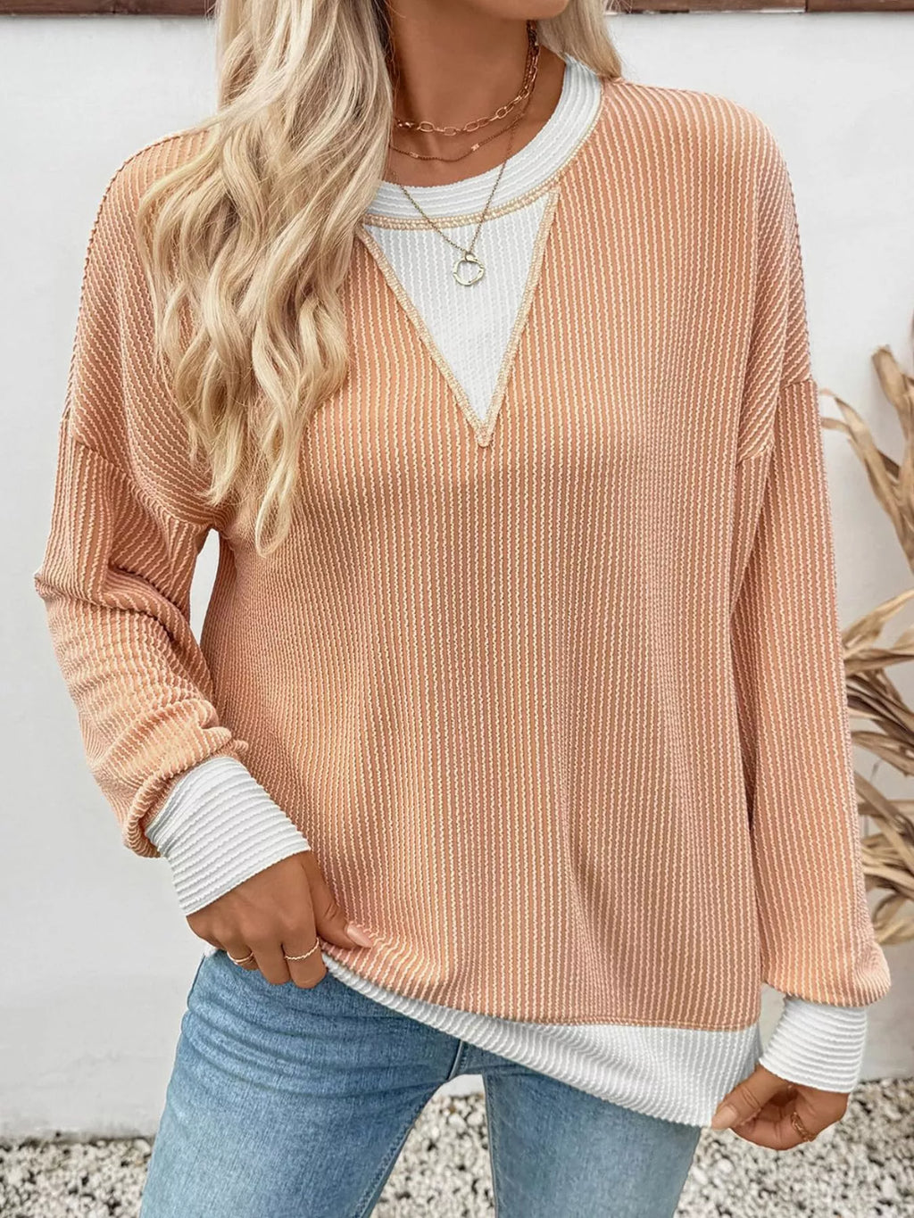 Contrast Dropped Shoulder Sweatshirt (9)