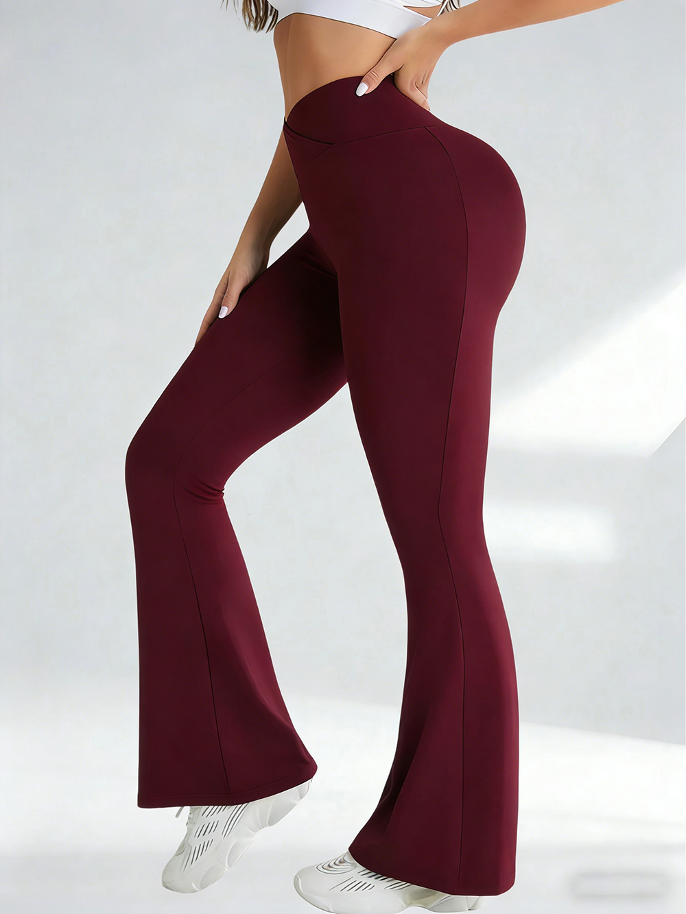 Crossover High Waist Flare Leggings photo 3
