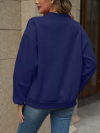 V-neck Solid Color Casual Sweatshirt (28)