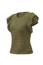 Textured Round Neck Cap Sleeve Top (14)