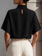 Mock Neck Short Sleeve T-shirt (14)