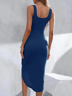 Wrap Tank Midi Dress Asymmetric Hem (13)