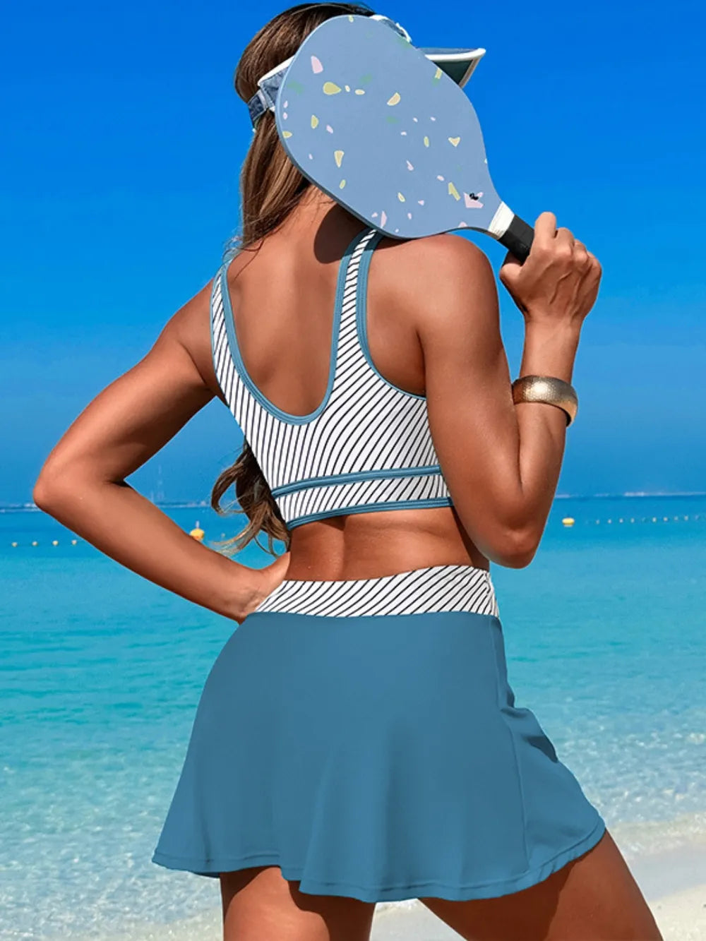 Scoop Neck Top Skort Swim Set (29)